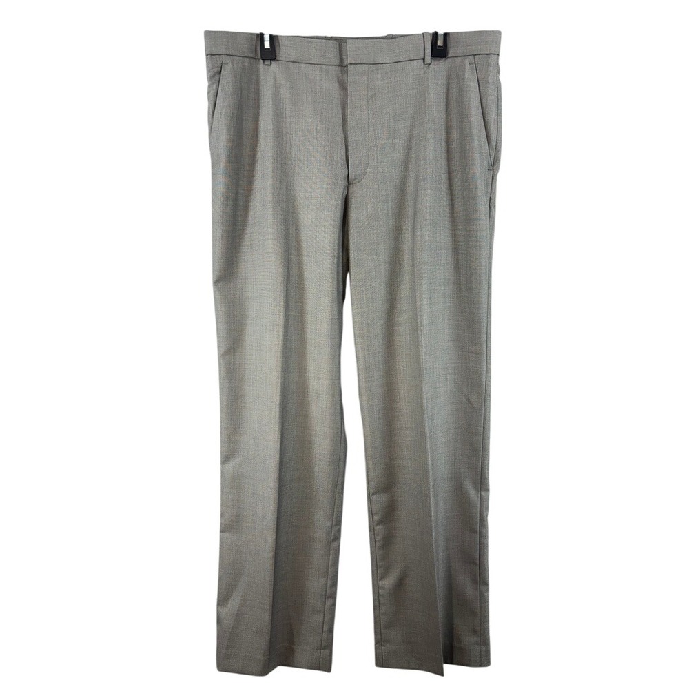 NWT Perry Ellis Dress Pants Mens 36x32 Gray Portfolio Flat Front 42SB4325PS